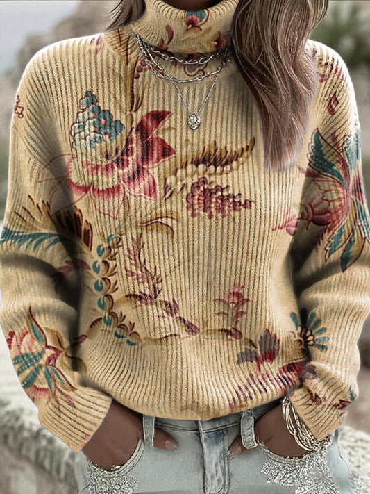 Ženské velbloudi květinová kolečka jumper