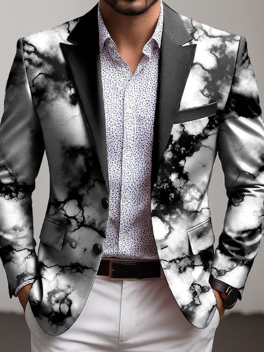 Pánské vintage abstraktní textury business casual oblečení bunda