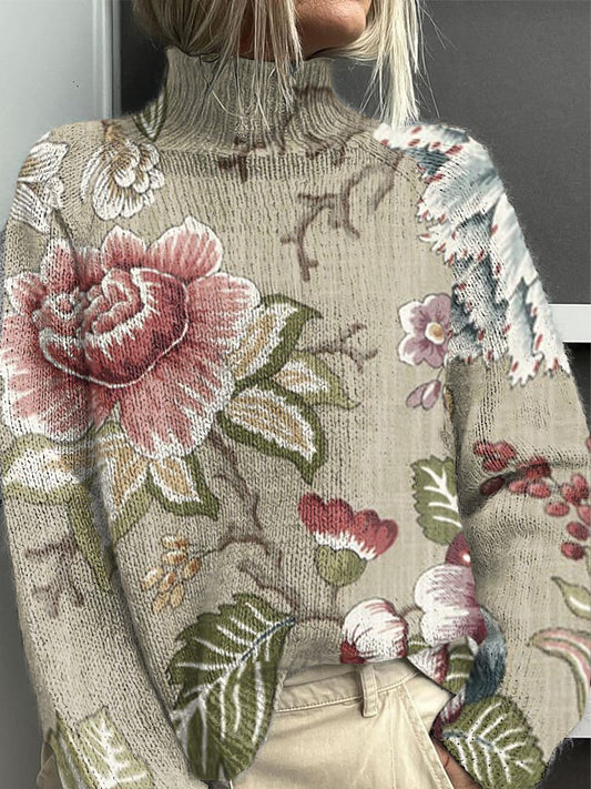 Dámské květiny nadměrné kolečko jumper
