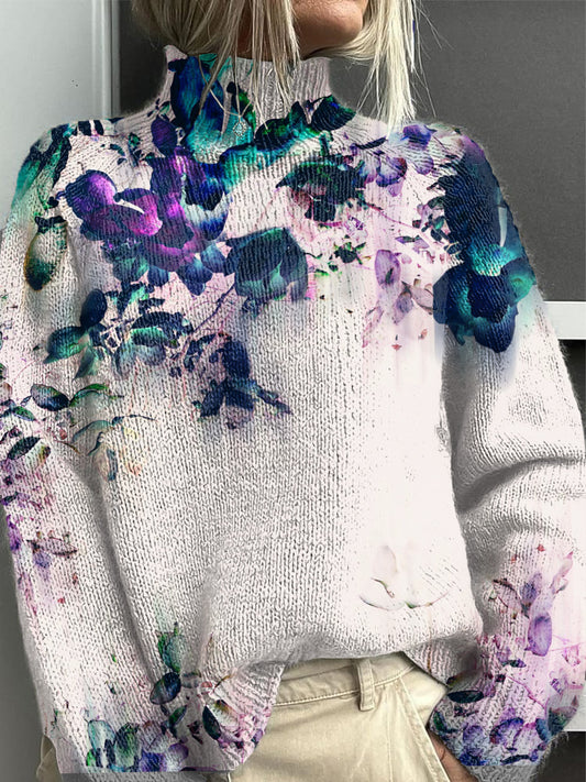 Dámské květiny barevné módy kolečka jumper