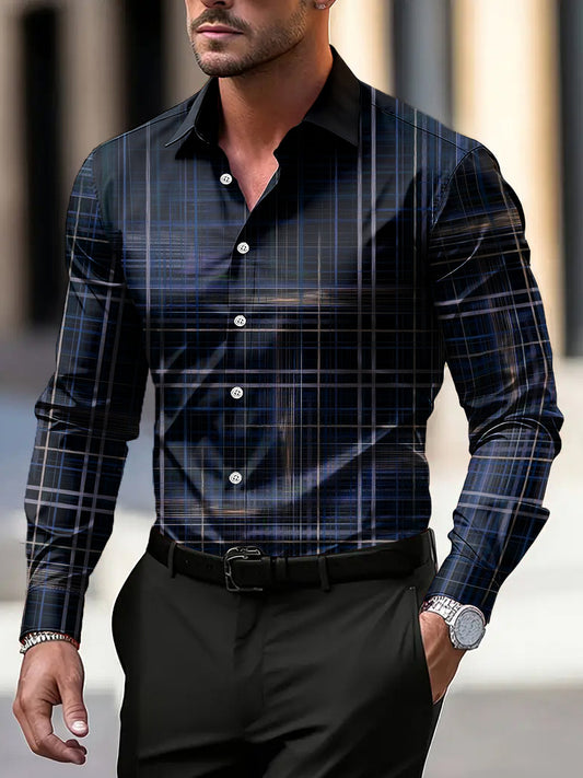 Pánské vintage abstraktní koše business casual košile