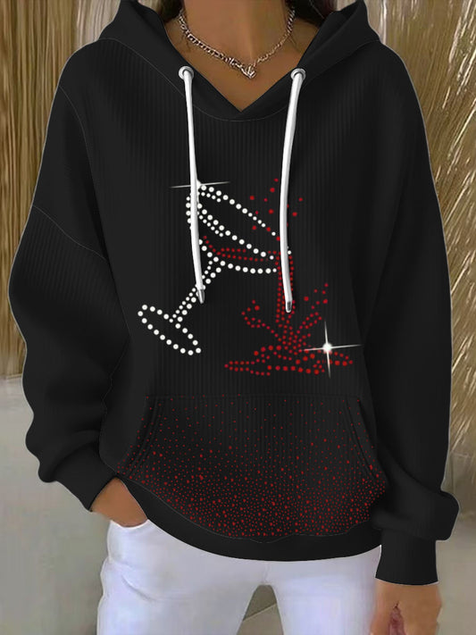 Dámské červené víno splash hoodie