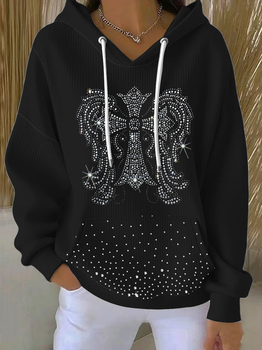 Dámské kamínka anjela křídla hoodie
