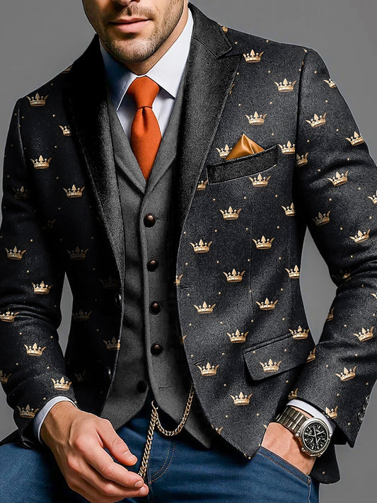 Pánské vintage crown každodenní business suit bunda