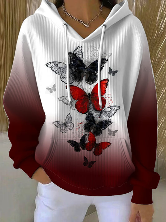 Ženská vibrant vícebarevná motýlka hoodie