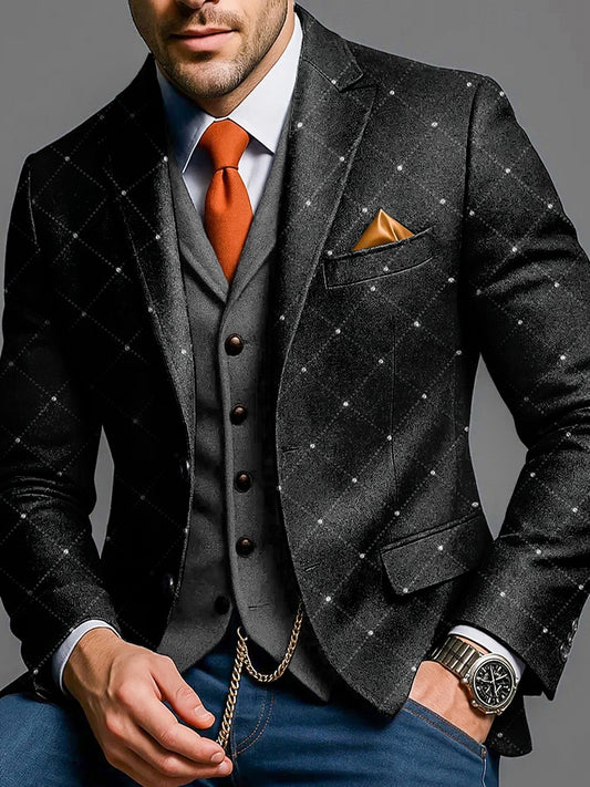 Pánské vintagestyl pruhované koše casual business blazer