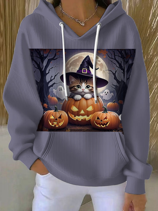 Dámské halloweenské okouzlující čarodějnice a dýňová mikina
