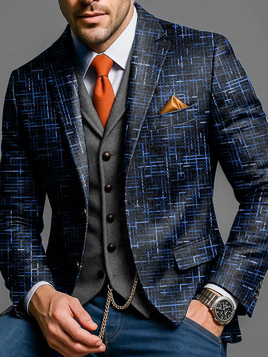 Pánské retro linka texturované daily business suit bunda