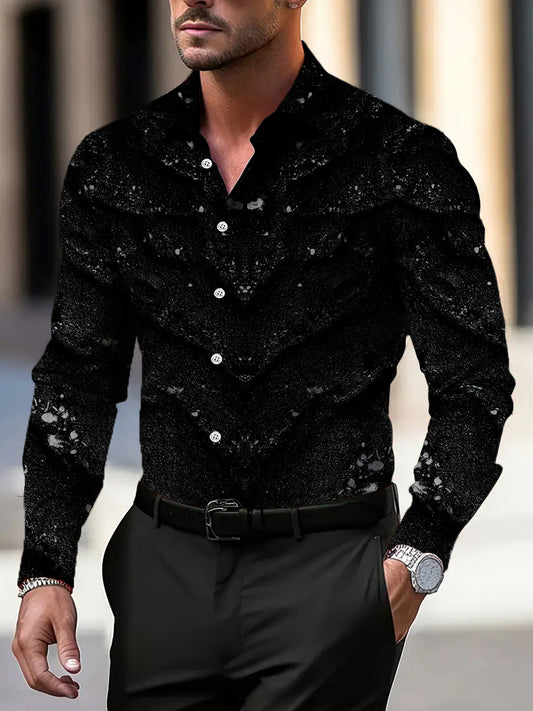 Pánské edgy splatter print košile