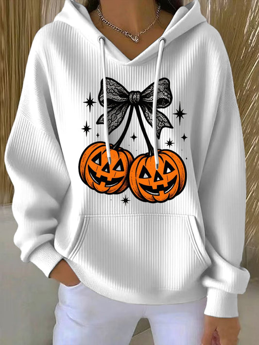 Dámské halloween roztomilý dýňový luk hoodie