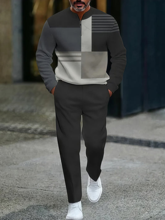 Pánské vintage minimalistický obchodní příležitostné polo kalhoty oblek