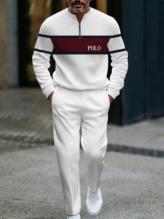 Pánské vintage minimalistický obchodní příležitostné polo kalhoty oblek