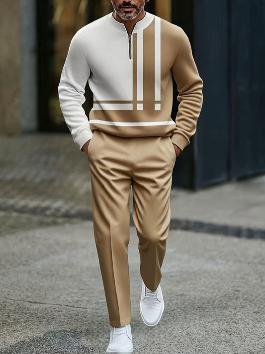 Pánské vintage minimalistický obchodní příležitostné polo kalhoty oblek