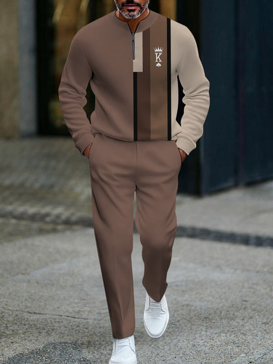 Pánské vintage minimalistický obchodní příležitostné polo kalhoty oblek