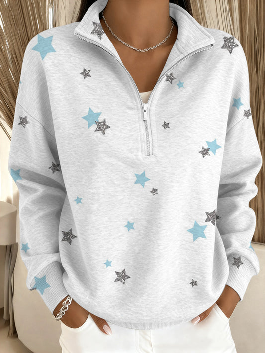 Dámské elegantní tričko se stojákem s hvězdným vzorem