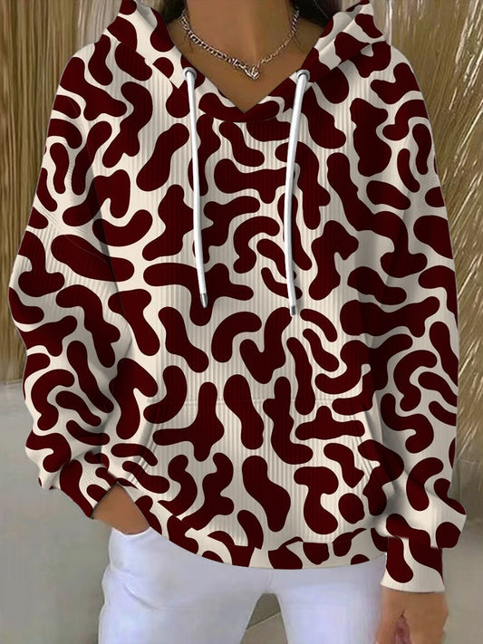 Ženská odvážná červeněbéžová mikina