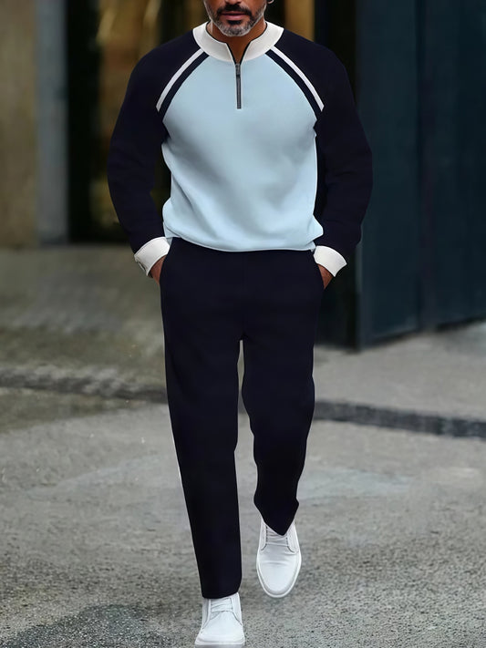 Pánské vintage minimalistický obchodní příležitostné polo kalhoty oblek