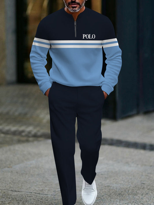 Pánské vintage minimalistický obchodní příležitostné polo kalhoty oblek
