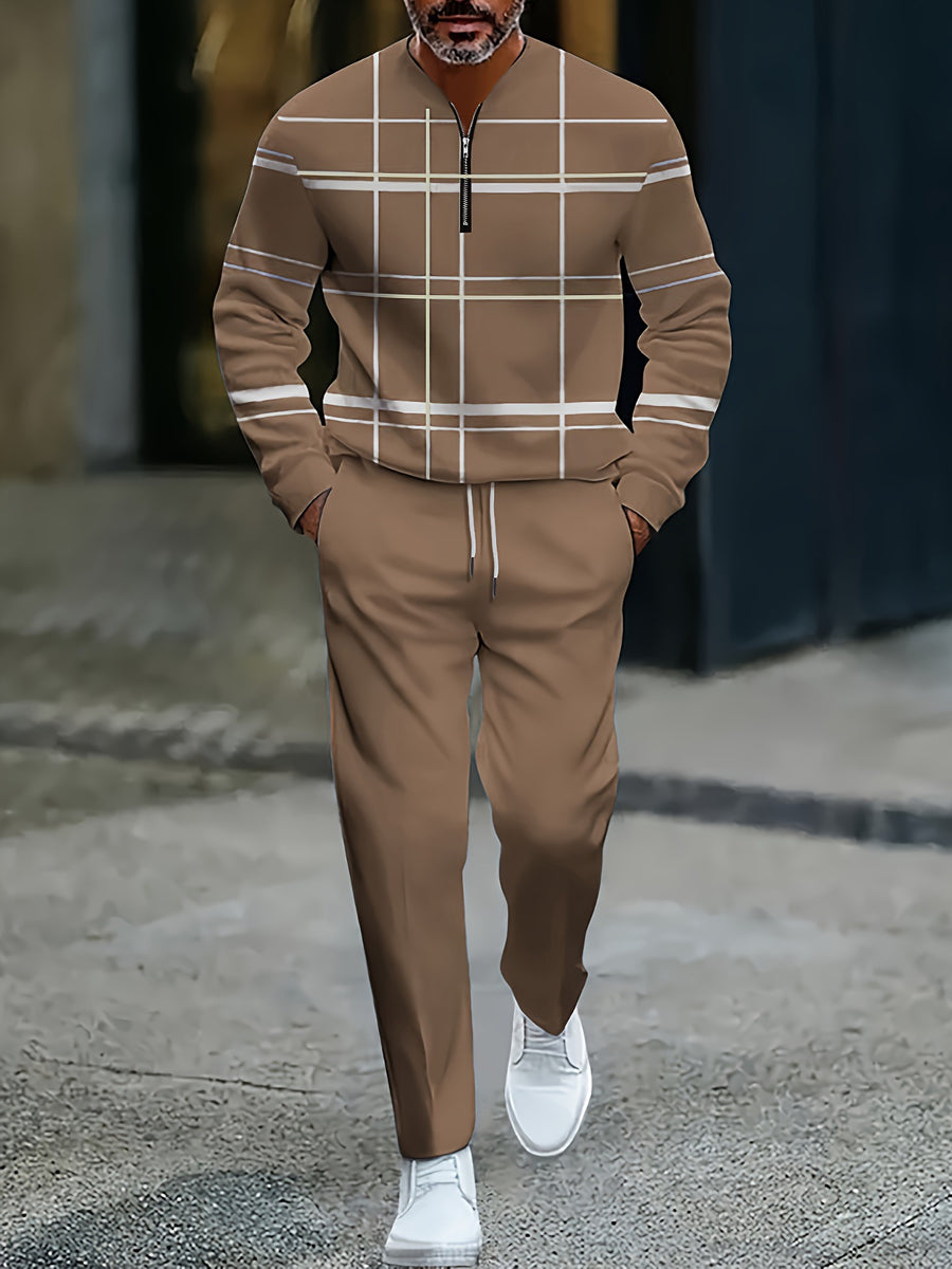 Pánské vintage minimalistický obchodní příležitostné polo kalhoty oblek