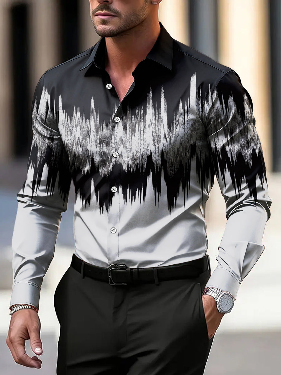 Pánské vintage abstraktní pruh business casual košile