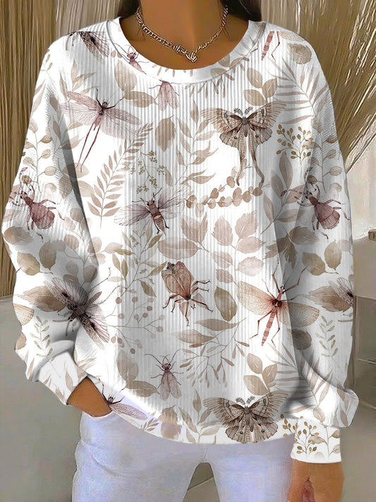 Dámské unikátní mikina s hmyzem a listy