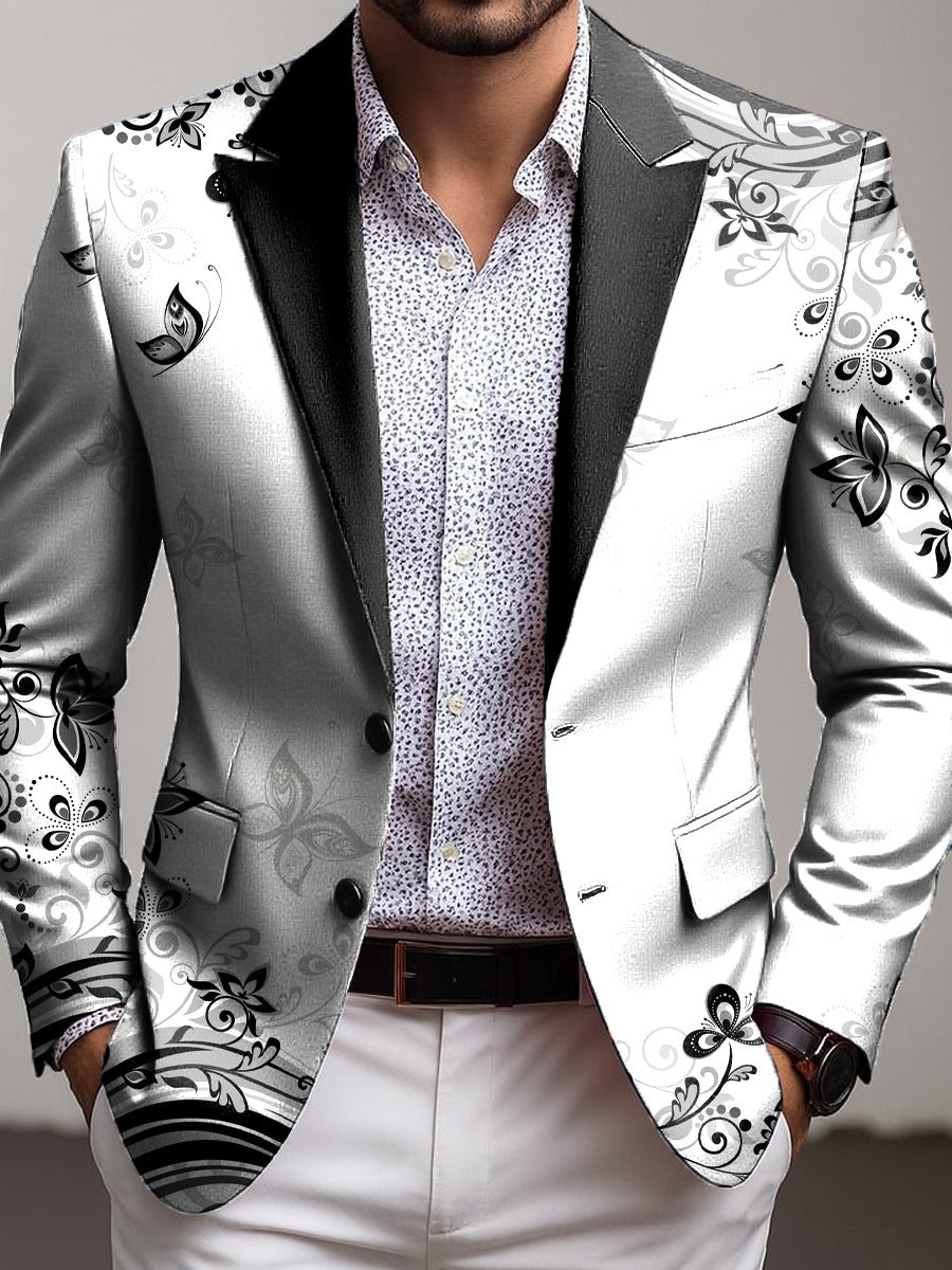 Pánské retrostyl motýllemovaný každodenní obchodní blazer