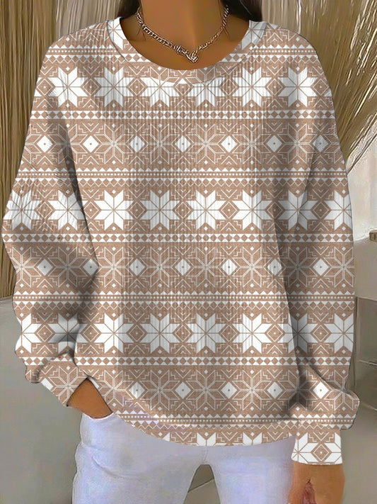 Dámské klasické fair isle vzor mikina