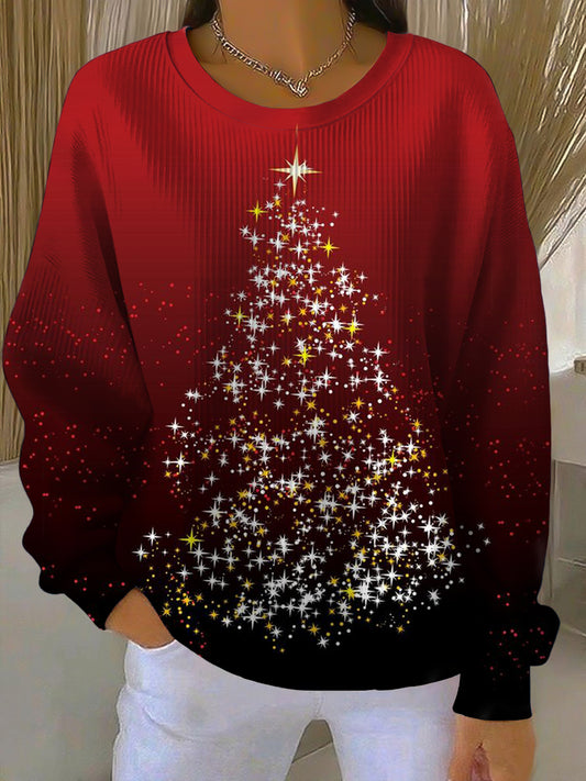 Dámské zářivé hvězdné vánoční stromeček mikina