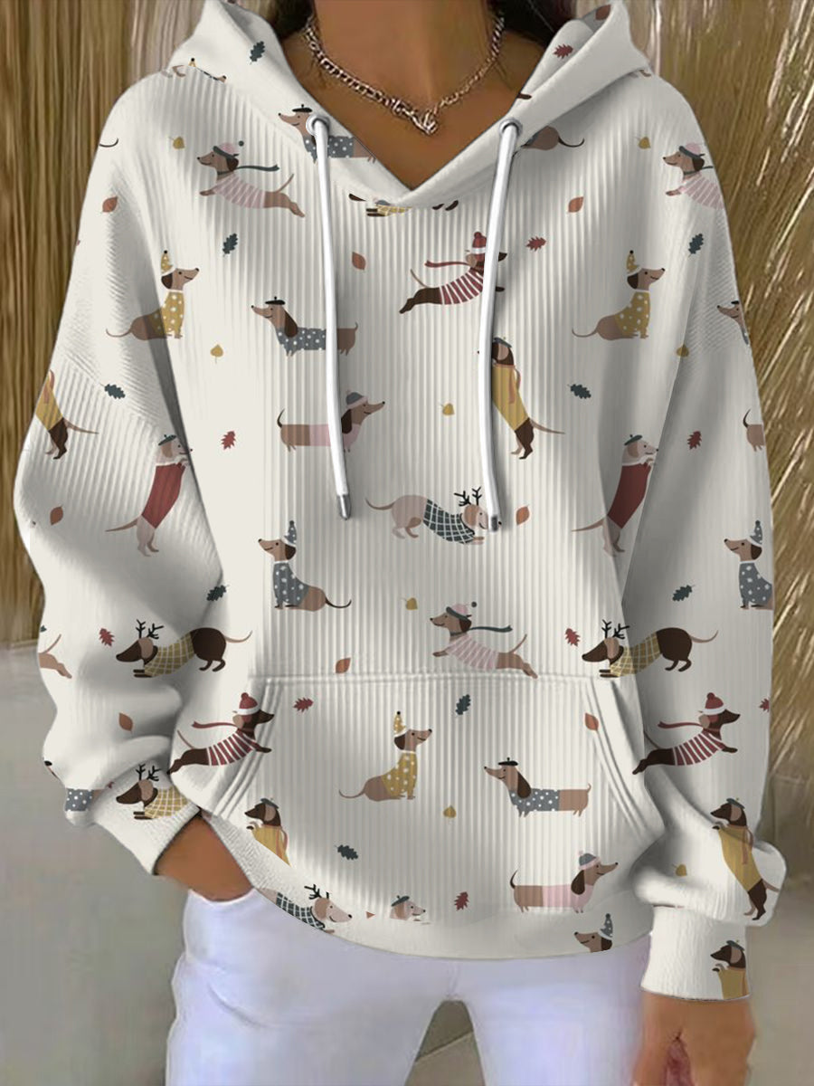 Dámské rozkošné dachshund tisk mikina