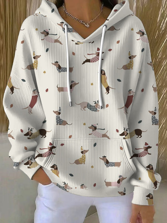 Dámské rozkošné dachshund tisk mikina