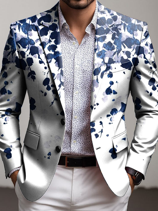 Pánské vintage inkoustumyté květinové tisk denní oblečení bunda