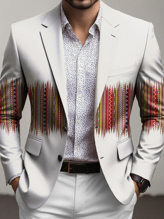Pánské vintage etnické pruhované casual business blazer