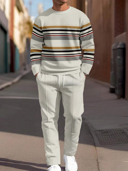 Pánské minimalistický vintage pruhované každodenní oblek
