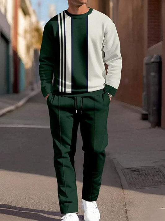 Pánské minimalistický vintage pruhované každodenní oblek