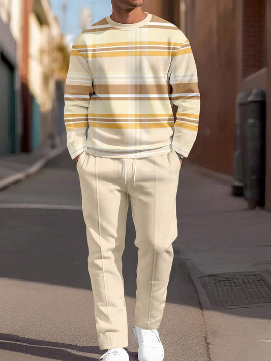 Pánské minimalistický vintage pruhované každodenní oblek