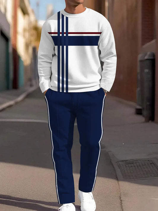 Pánské minimalistický vintage pruhované každodenní oblek