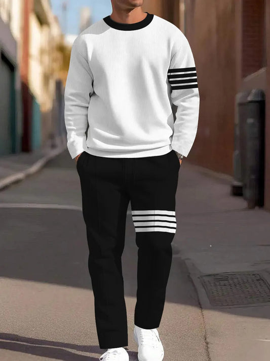 Pánské minimalistický vintage pruhované každodenní oblek