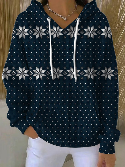 Dámské elegantní námořní sněhová vločka dot hoodie