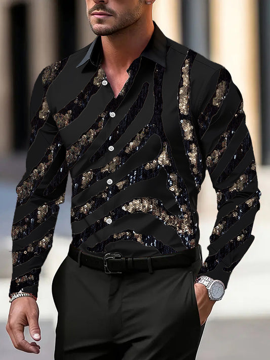 Pánské zářivé zebry pruhované košile