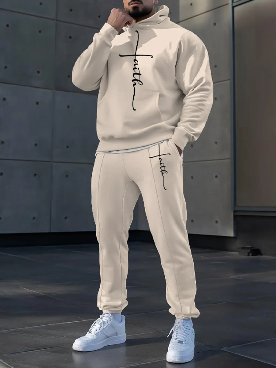 Pánské minimalistický vintage hoodie set