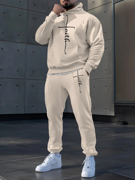 Pánské minimalistický vintage hoodie set