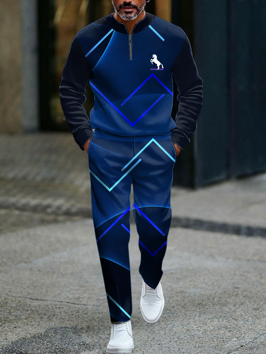 Pánské minimalistický vintage gradient stripe business casual oblek