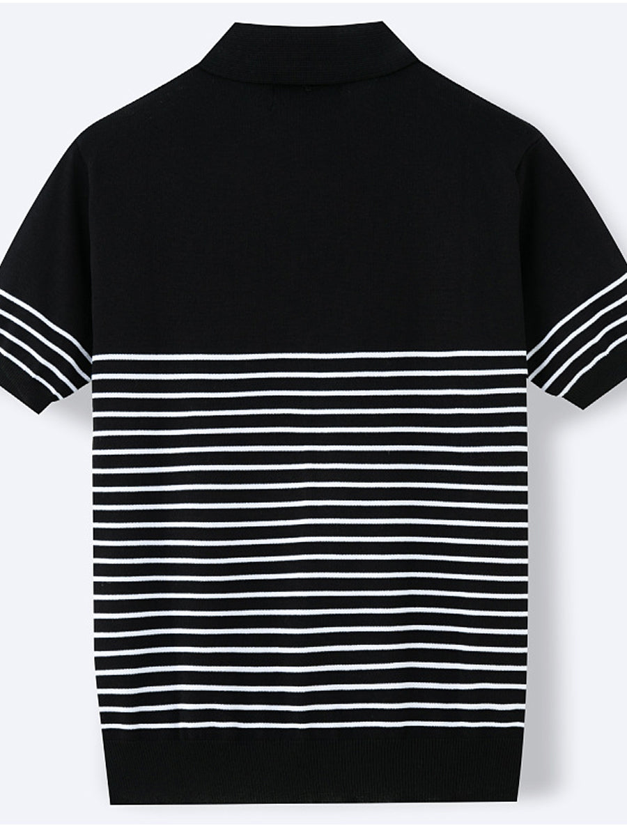 Pánské vintage pruhované pletené pólo