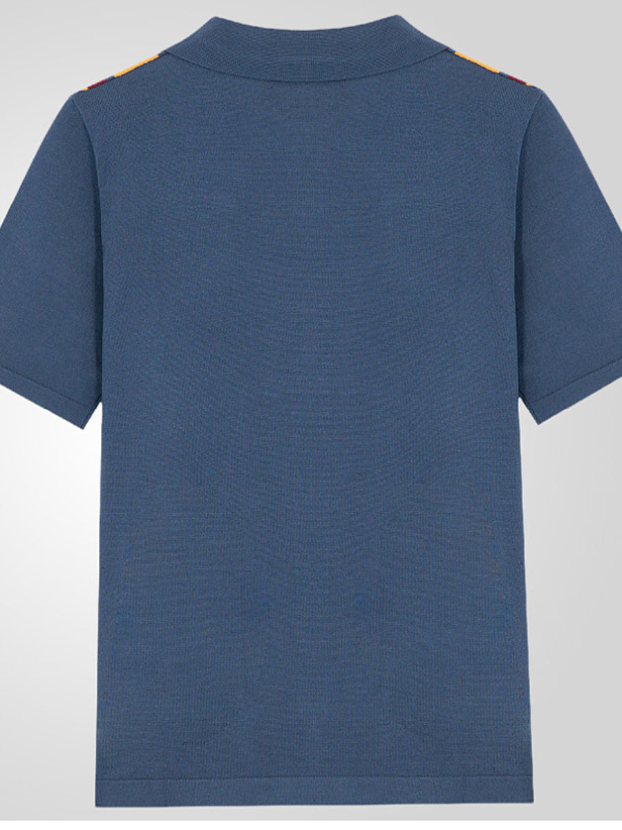 Pánské vintage pruhované pletené obojek kardigán