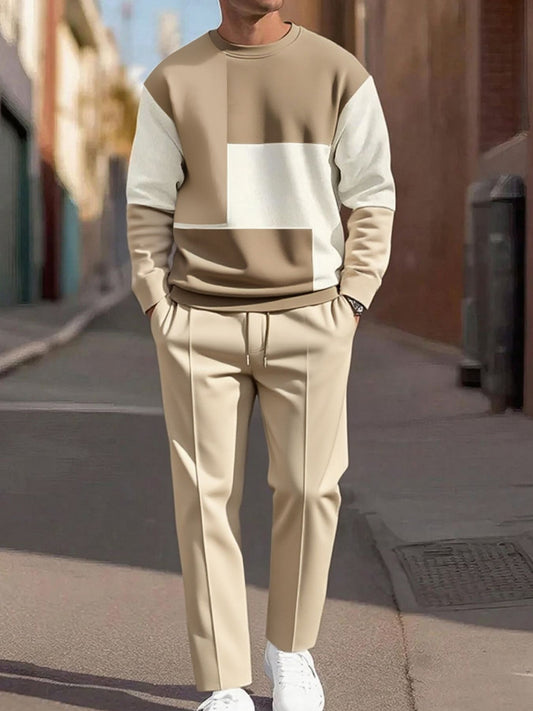 Pánské vintage minimalistická móda příležitostné kalhoty dvoudílná sada