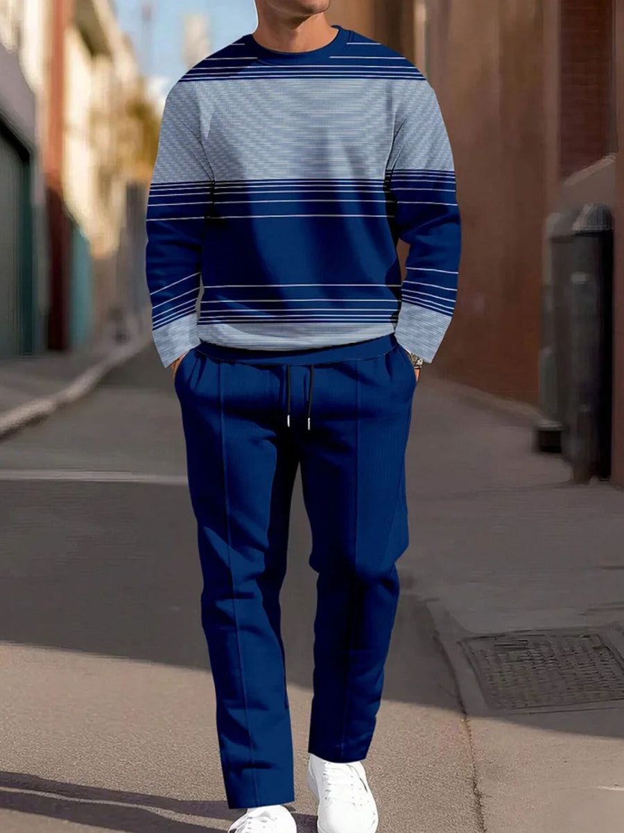 Pánské vintage minimalistická móda příležitostné kalhoty dvoudílná sada