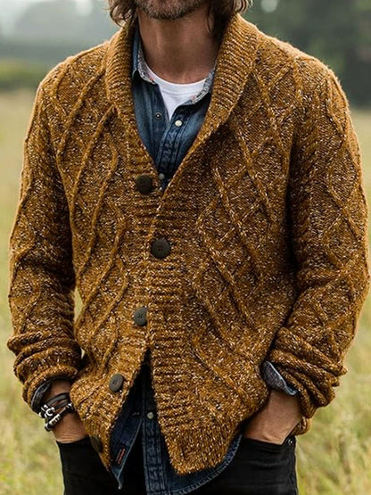 Pánské vintage diamantvzor pletené vestagan svetr