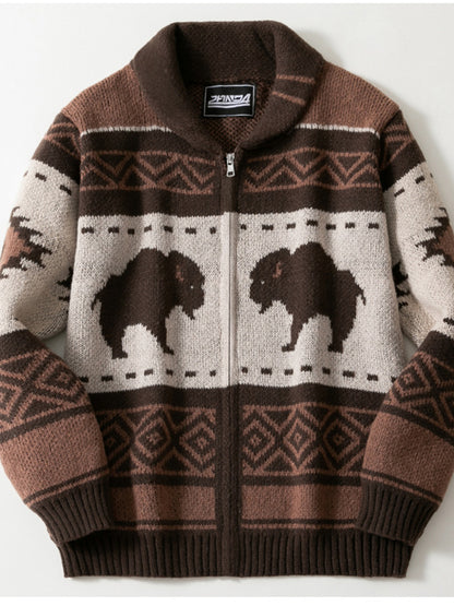 Pánské vintagestyl zahuštěné venkovní obojek svetr