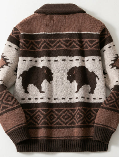 Pánské vintagestyl zahuštěné venkovní obojek svetr