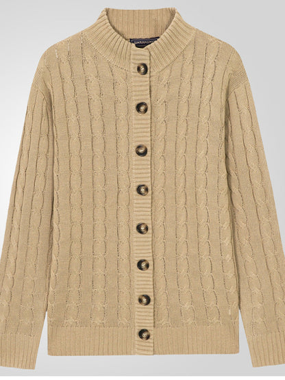 Pánské vintage kabelpletené stojany golier kardigan